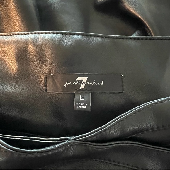 Like New! 7 For All Mankind High Rise Straight Leg Faux Leather Pants - Picture 4 of 8